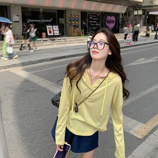 Sunscreen cover shirt 連帽長袖薄款冰絲T恤防曬罩衫2024外穿寬鬆歐貨洋氣上衣 cheng71
