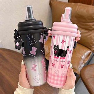 隨行杯 冷水壺 水杯保溫杯女2024新款帶吸管水杯茶水分離便攜大容量車用隨行杯子