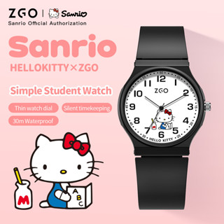 ZGO三麗鷗HelloKitty黑美手錶女學生30M防水靜音考試學校可愛休閒禮物8522