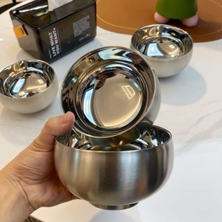 加厚隔熱 鋼鐵碗公 兒童碗316不鏽鋼 高跟碗316L不鏽鋼碗成人飯碗兒童吃飯隔熱湯碗寶寶防摔防燙小鐵碗