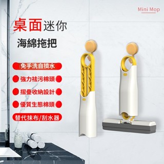迷你小拖把 拖布 家用 車用 輕便迷你版 便攜不掉毛 居家清潔 桌面清潔 地板清潔 專用免手洗旋轉 車載清潔工具