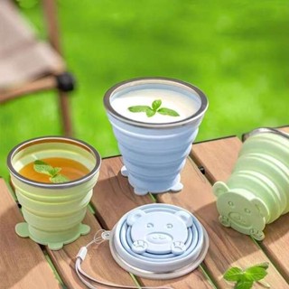 折疊水杯 折疊水壺 折疊杯 摺疊水杯兒童杯子矽膠便攜式伸縮壓縮旅行可摺疊耐高溫迷你漱口杯