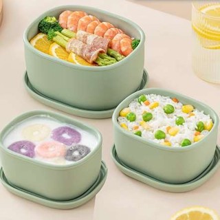 保溫便當盒 韓國便當盒 微波便當盒 日本矽膠飯盒食品級密封餐盒套裝輕便可微波爐加熱上班族便當盒子