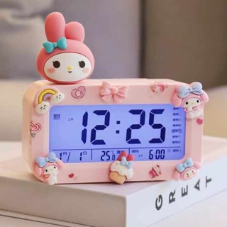 震動鬧鐘 電子鬧鐘 三麗鷗美樂蒂電子鬧鐘桌面可愛兒童2025新款女孩女童起床神器時鐘