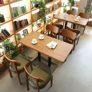 免運 餐桌 咖啡吧桌 洽談桌 休閒桌椅咖啡廳西餐廳日料實木快餐面館小吃快餐店奶茶茶餐廳桌椅組合定製