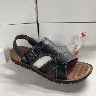 大尺碼牛皮真皮休閒男士頭層涼鞋男#現貨大尺碼牛皮真皮休閒男士頭層涼鞋男