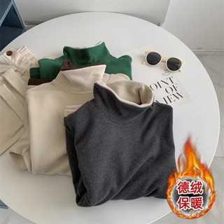 衣時尚 上衣長袖t卹 發熱衣 保暖 s-2xl 新款雙面德絨高領長袖假兩件拼接撞色打底衫mb045-16633.