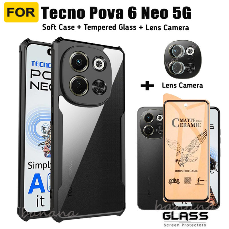 Tecno Pova 6 Neo 5G 陶瓷鋼化玻璃 3 合 1 Tecno Pova 6 Pro Spark 30C
