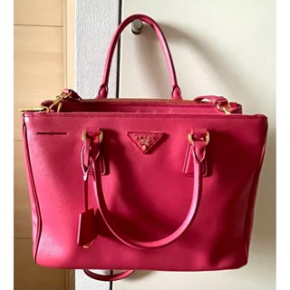 PRADA 肩揹包 手提包 Saffiano皮革 粉紅色 皮革 mercari 日本直送 二手