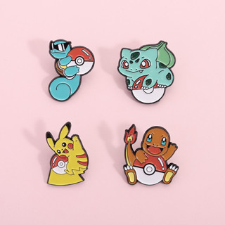 精靈寶可夢 神奇寶貝卡通精靈琺瑯胸針松鼠 Bulbasaur 皮卡丘 Charmander 卡通動畫金屬別針徽章送給朋友