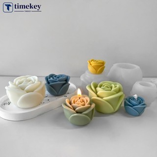 TIMEKEY花卉矽膠蠟燭模具3D牡丹花皂石膏樹脂鑄造模具DIY巧克力蛋糕烘焙工具I3L2