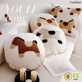 CC❤Home 可愛卡通抱枕圓形簡約小馬沙發抱枕套兒童飄窗床上柔軟靠墊
