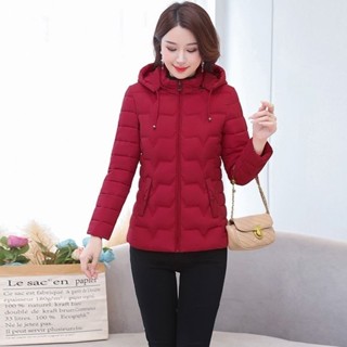 Chic☀棉服女短版帶帽加厚新款棉衣輕薄韓版緊身顯瘦小棉襖大尺碼冬季外套 防風棉服 保暖大衣 女生外套 韓國冬天外套