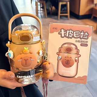 【臺灣出貨】卡皮巴拉兒童水壺tritan夏天學生大容量水壺新款便攜吸管盃子