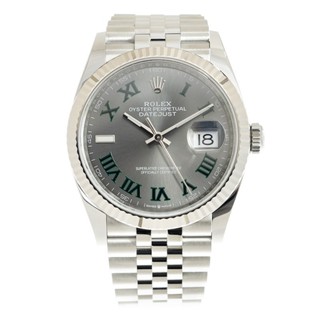 rolex勞力士日誌36mm灰綠羅精鋼機械錶126234 五珠帶/格帶