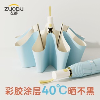 臺灣出貨#【70.7萬人收藏該品牌】左都全自動彩膠晴雨傘男女折疊加大太陽傘遮陽傘兩用防曬紫外綫