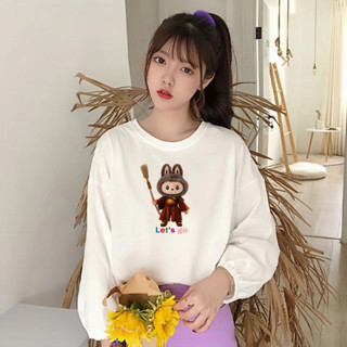 圓領學生長袖韓版休閒新款秋季2025女女顯瘦燈籠袖ins風寬鬆上衣T恤