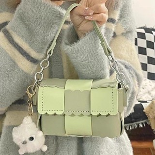 手工編織包包 Hand woven bag 手工編織包包餅乾枕頭包diy材料包自製禮物復古斜挎小方包女amj20266.