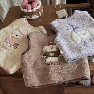80-130CM 兒童背心 秋冬裝加絨馬甲 中小童羊羔絨加厚外穿馬甲 兒童背心外套 韓係保暖馬甲背心