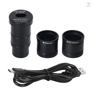 Type-c USB2.0 5MP顯微鏡相機內建0.5X目鏡適配器清晰電子數碼目鏡用於立體生物顯微鏡