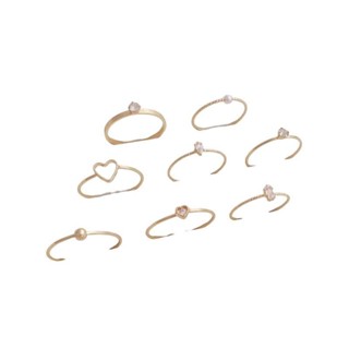 宏雲Hongyun-Ala新品-14K包金保色細款法式鑲鑽尾戒百搭時尚簡約珍珠戒指網紅輕奢指環