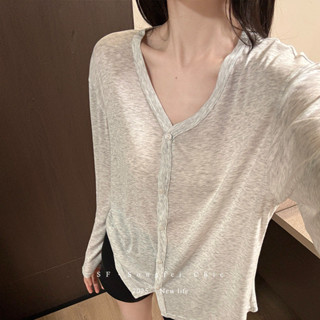 MEIMO春夏開衫外搭純色慵懶風罩衫 防曬襯衫 外套薄款女空調衫 2025長袖上衣