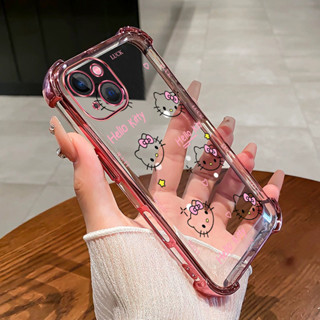 IPhone 13 14 pro max 14 plus 13 mimi 手機殼可愛貓咪四角矽膠TPU透明軟殼XX