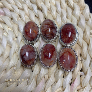 【AURA GEMS】天然紅膠花魔盒水晶盒子 橢圓鑲嵌手鏈手串DIY配件配飾通孔 diy手作材料 手串配件