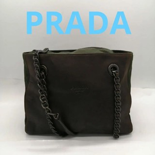 PRADA 肩揹包 鍊帶包 皮革 日本直送 二手