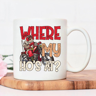 WHERE MY HO'S AT 印花卡哇伊馬克杯時尚咖啡杯彩色陶瓷女孩水杯果汁女士馬克杯茶杯陶瓷馬克杯