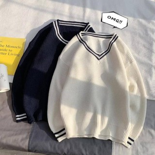 NANS 臺灣現貨 男生毛衣 情侶裝毛衣男寬鬆慵懶港風原宿ulzzang學生chic早秋針織衫ins外套
