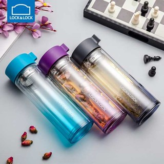 樂扣樂扣 樂扣杯 樂扣水壺 樂扣樂扣玻璃杯隨手便攜水杯帶茶隔泡茶杯簡約耐熱玻璃水杯男女