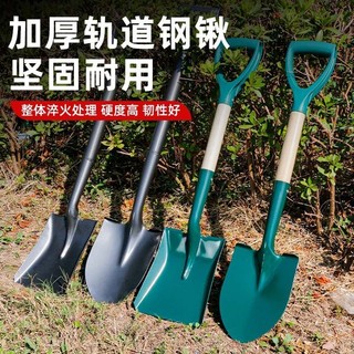 【台灣出貨】加厚鐵鍬 鐵杴 農用錳鋼 家用種菜工具 園藝鏟子 戶外挖土神器 耐用工具