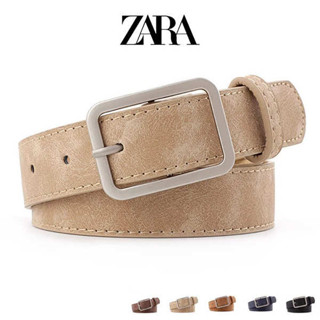 皮帶男 腰帶男 ZARA日式系ins淺裸色牛仔褲方扣復古翻毛磨砂皮寬褲女腰帶皮帶