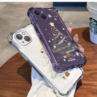 【聖誕節】外殼 iPhone 13 14 pro max 14 plus 手機殼矽膠四角保護透明殼 SDH