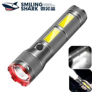 微笑鯊正品 SD5299 LED 強光手電筒 超亮M60 7000流明 4檔位 Type-c充電帶COB工作側燈 防水
