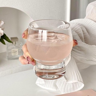 🚀臺灣出貨🚀 熱銷 高階感透明玻璃杯 啤酒杯 大肚杯 女生家用喝水杯 創意輕奢冷飲杯 玻璃洋酒杯 威士忌酒杯子 果汁杯