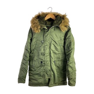 ALPHA INDUSTRIES 夾克外套 純色 綠色 尼龍 日本直送 二手