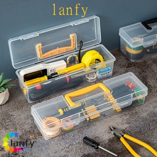 LANFY五金工具箱,大容量透明儲物螺絲盒,小工具耐衝擊PP塑膠多功能工具收納盒鑽頭