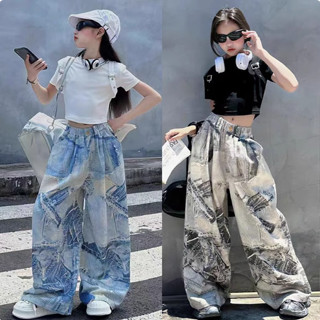 【街舞嘻哈服】純棉女童爵士舞服裝甜辣jazz時髦模特走秀兒童街舞嘻哈表演服T恤