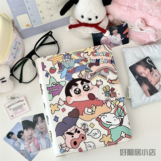 桃園出貨 卡通卡冊 蠟筆小新 皮質卡冊 高顏值磁吸pu 相簿可愛卡通 四宮格小卡收藏收納冊