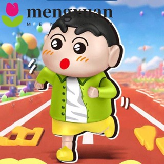 MENGXUAN跑步蠟筆小新鑰匙扣,可移動日式風格拉繩玩具掛件,塑膠可動的手和腳飾品卡通鑰匙圈