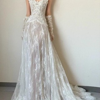 [熱銷]蕾絲輕婚紗抹胸法式高階感森係婚禮新娘晨袍禮服女超僊迎賓出門紗