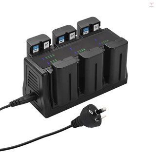 Np-f550 電池充電器 6 槽充電器帶 LED 指示燈可拆卸充電底座 8.4V 850mA 相容 NP-F970/N