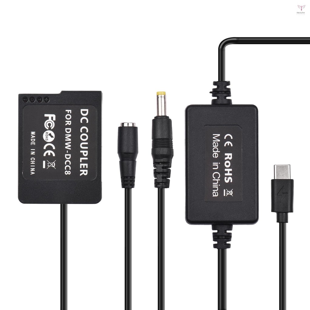 國際牌 Pd USB Type-C 電纜轉 DMW-DCC8 虛擬電池直流耦合器 DMW-BLC12 替換松下 LUMI