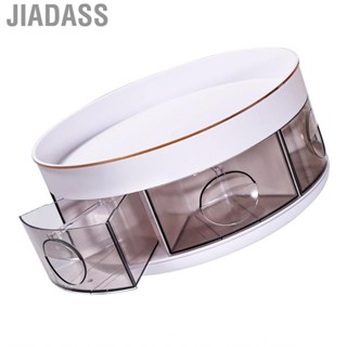 Jiadass 香料旋轉收納盒易於清潔 360 度旋轉實用多功能塑膠圓形廚房用