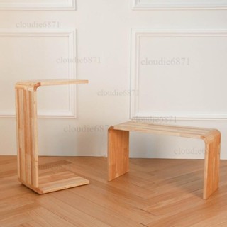 免運【可開發票】實木加厚邊桌 ㄈ字邊幾 小茶几 邊幾 ㄇ字茶几 筆電桌 床上桌 沙發桌 懶人桌 咖啡桌 和室桌 換鞋凳
