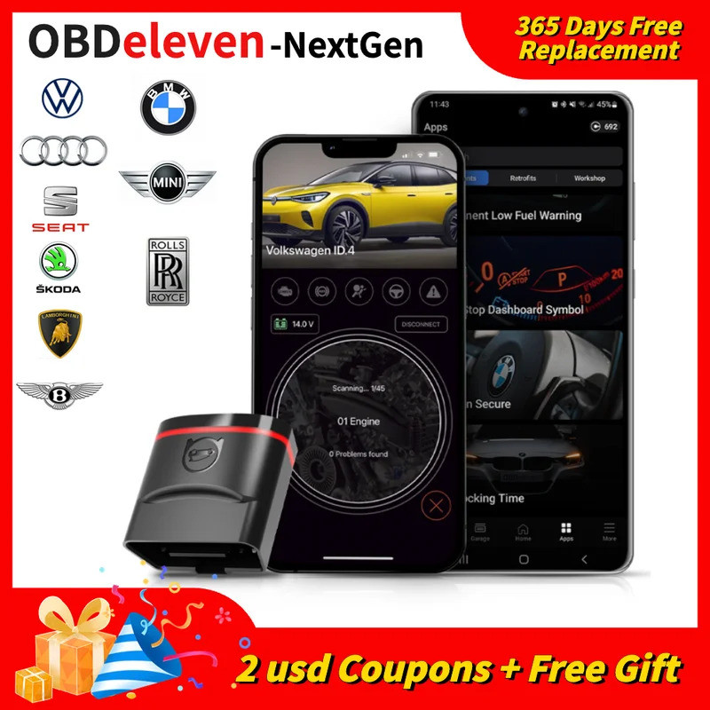 OBDeleven OBD11 下一代設備 OBD 11 適用於寶馬 大衆 大衆/奧迪/斯柯達 OBD11 IOS+An