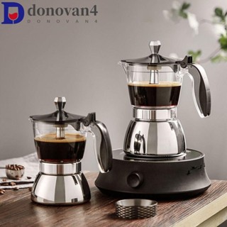 DONOVAN可見的摩卡壺,4/6杯透明鍋身咖啡壺,家用咖啡沖泡壺不銹鋼普遍的義式咖啡機電磁爐