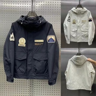 秋季新款美式工裝連帽外套男潮流防風百搭衝鋒衣休閒簡約貼標夾克20250513